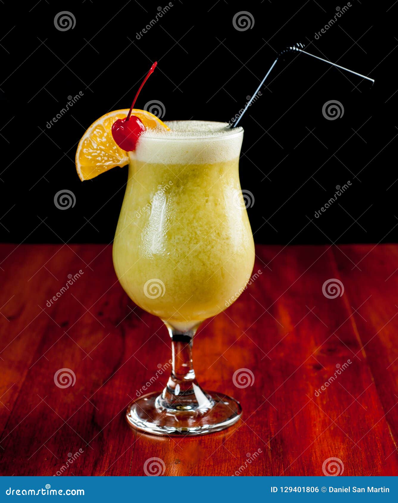 Colorful Cocktails on the Bar Table in Restaurant. Stock Photo Image