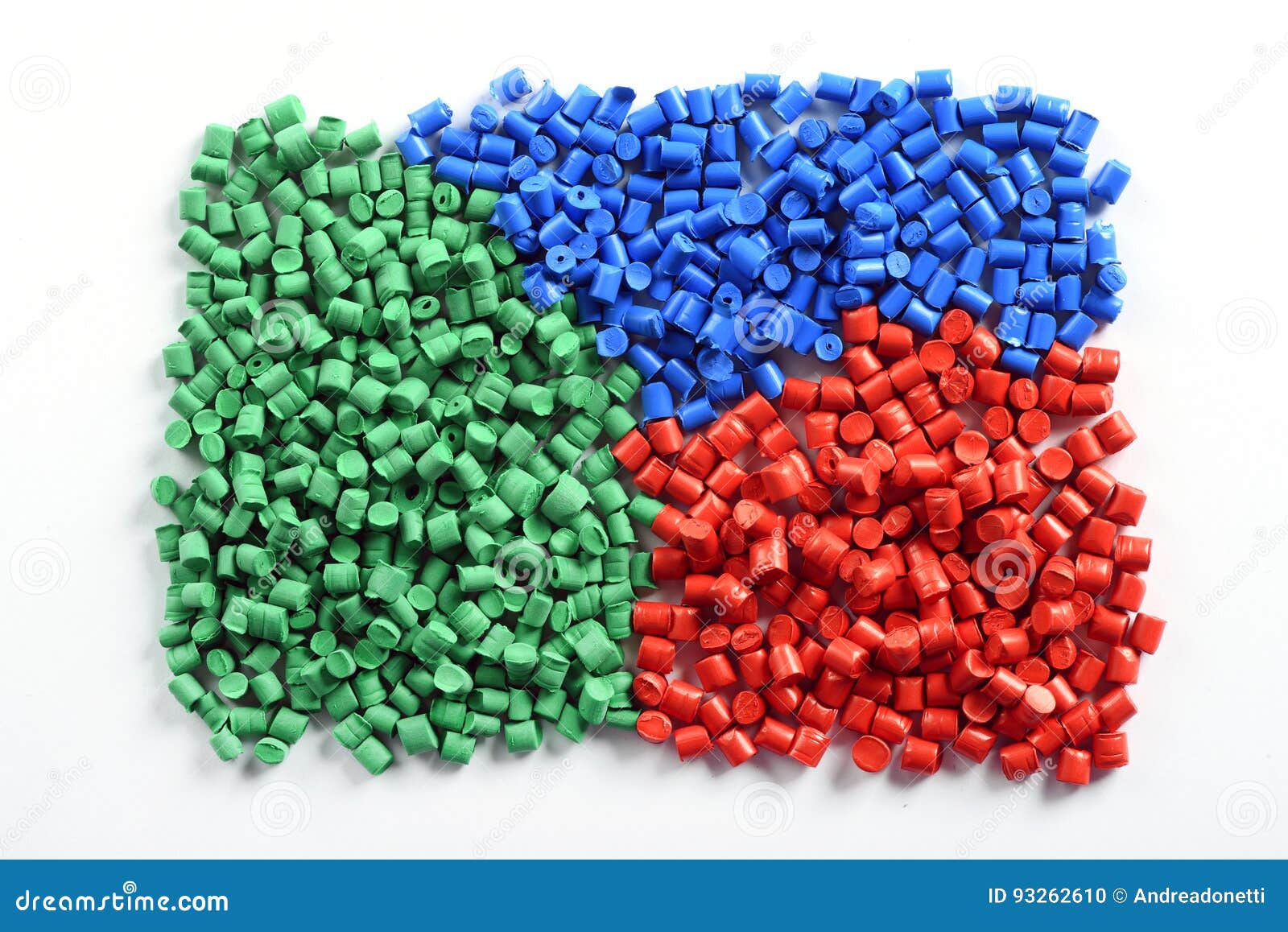 colorful collection of molded plastic pellets