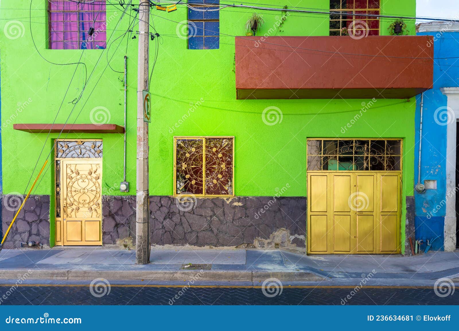 colorful colonial guadalajara houses and streets in historic city center centro historico near guadalajara basilica