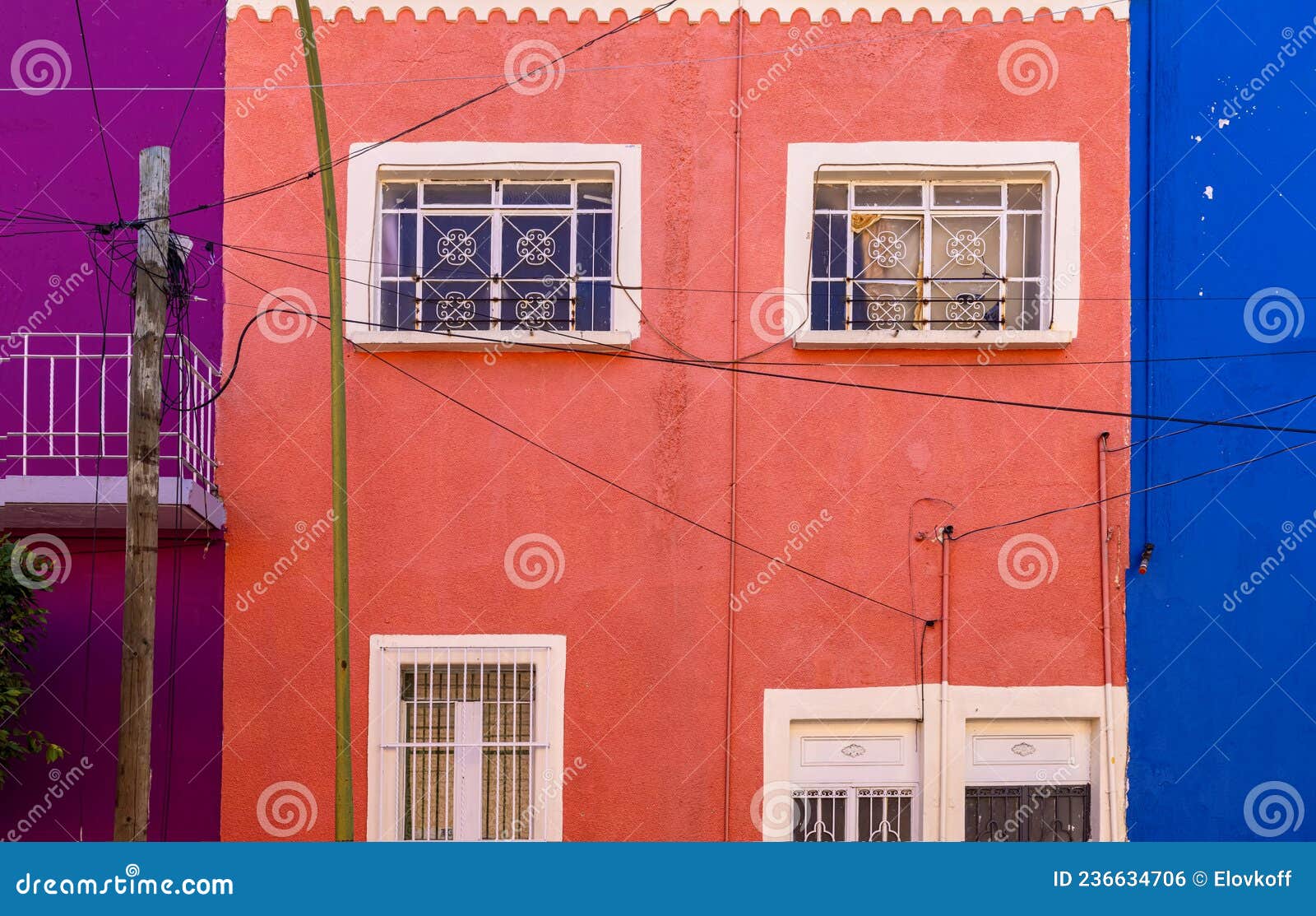 colorful colonial guadalajara houses and streets in historic city center centro historico near guadalajara basilica