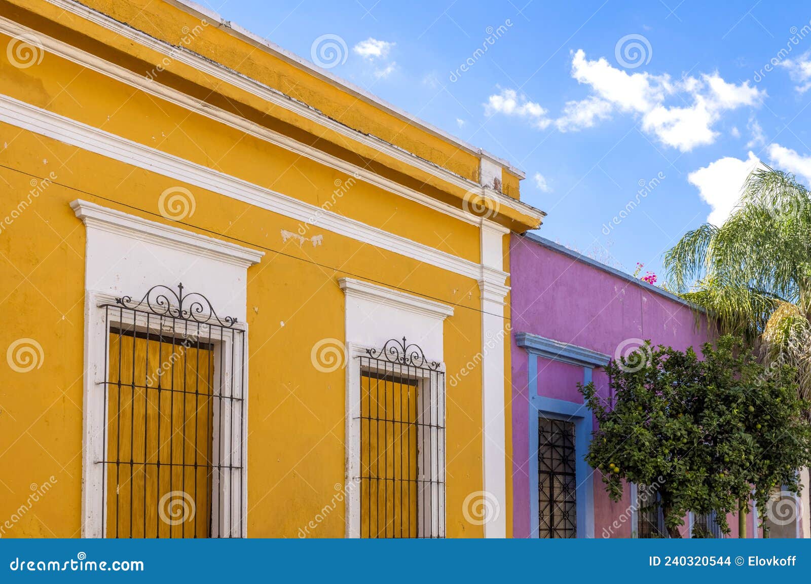 colorful colonial guadalajara houses and streets in historic city center centro historico near guadalajara basilica