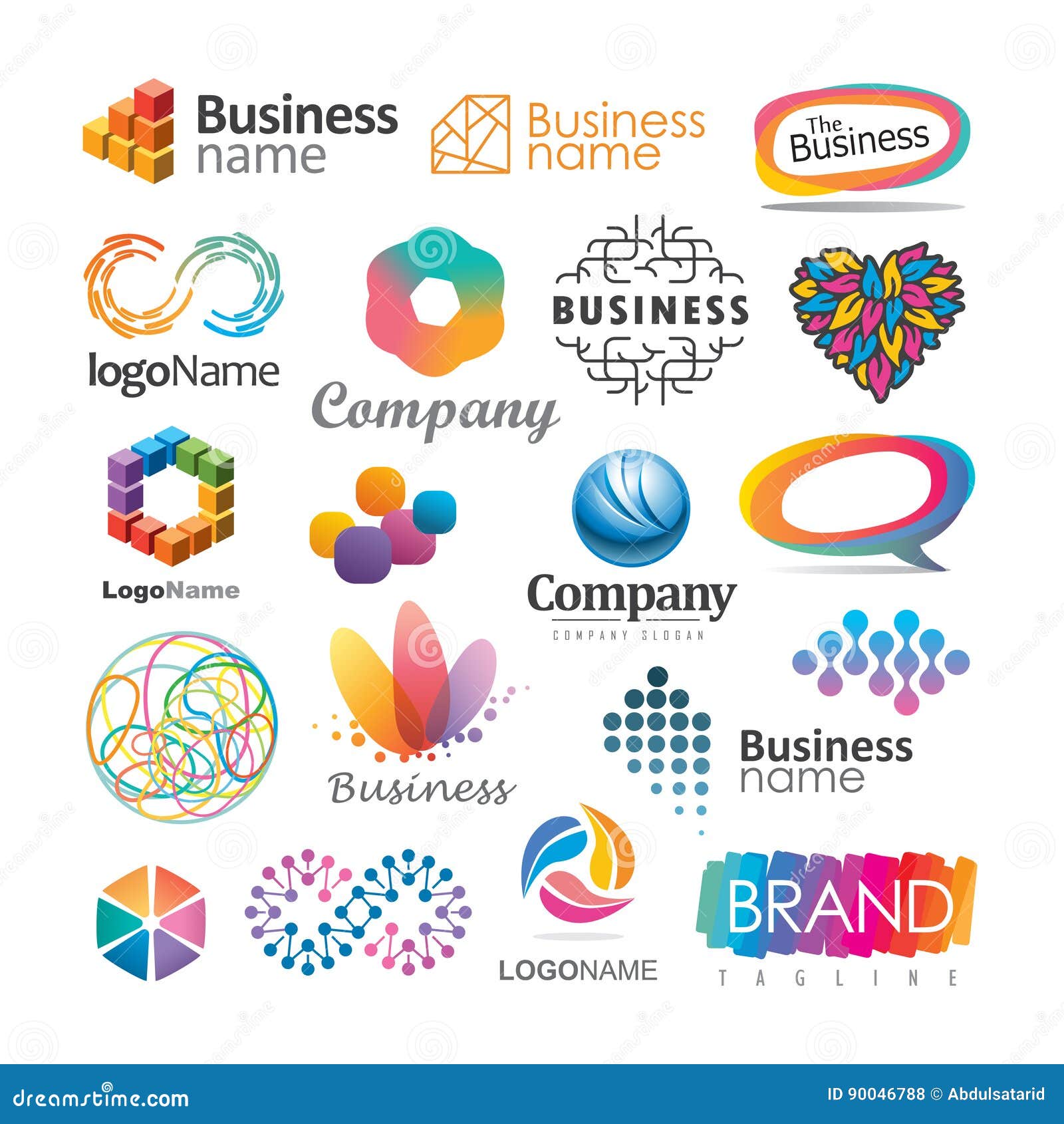 Colorful Company And Brand Logos Stock Vector ...