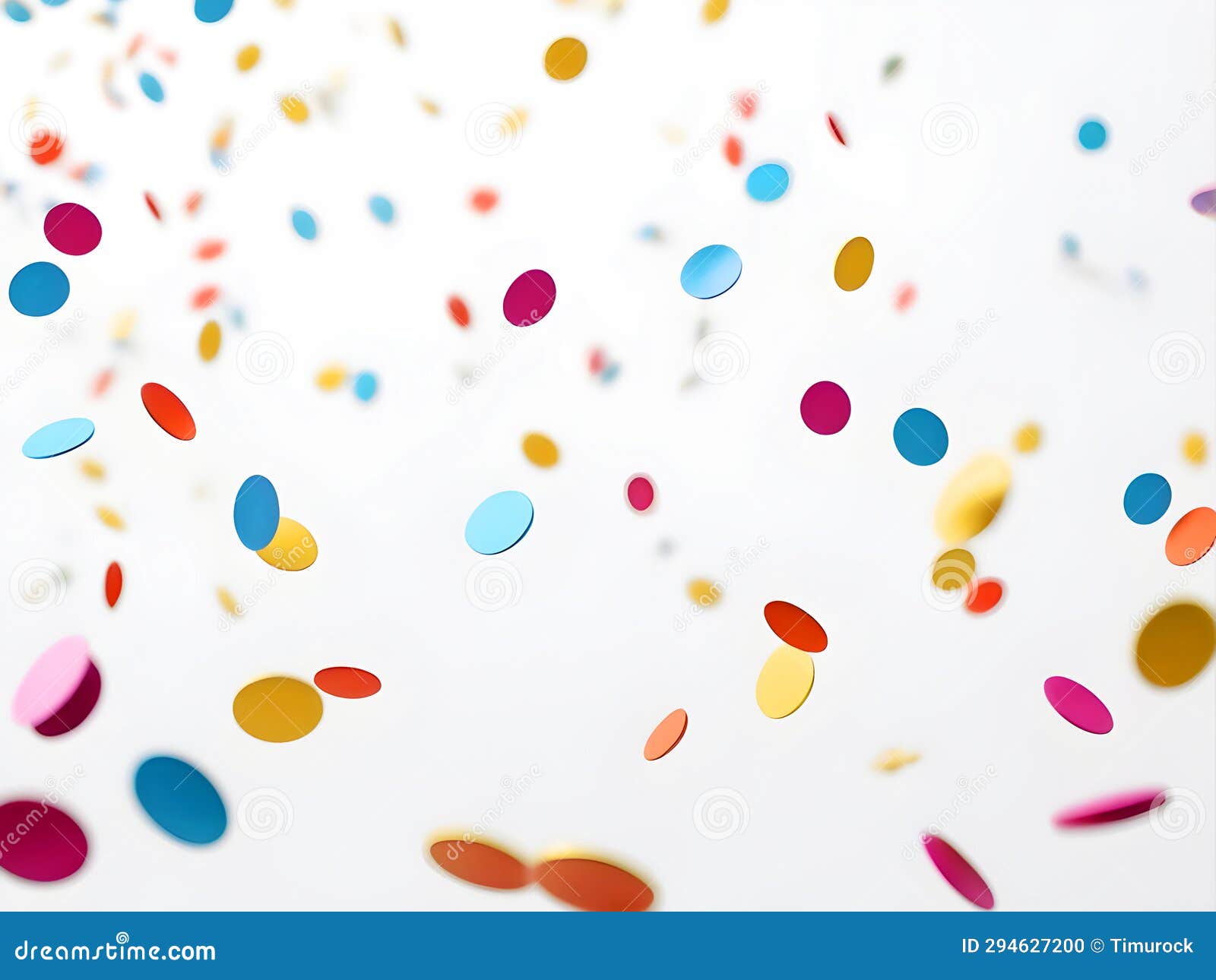 Colorful Confetti Falling on White Background Stock Illustration
