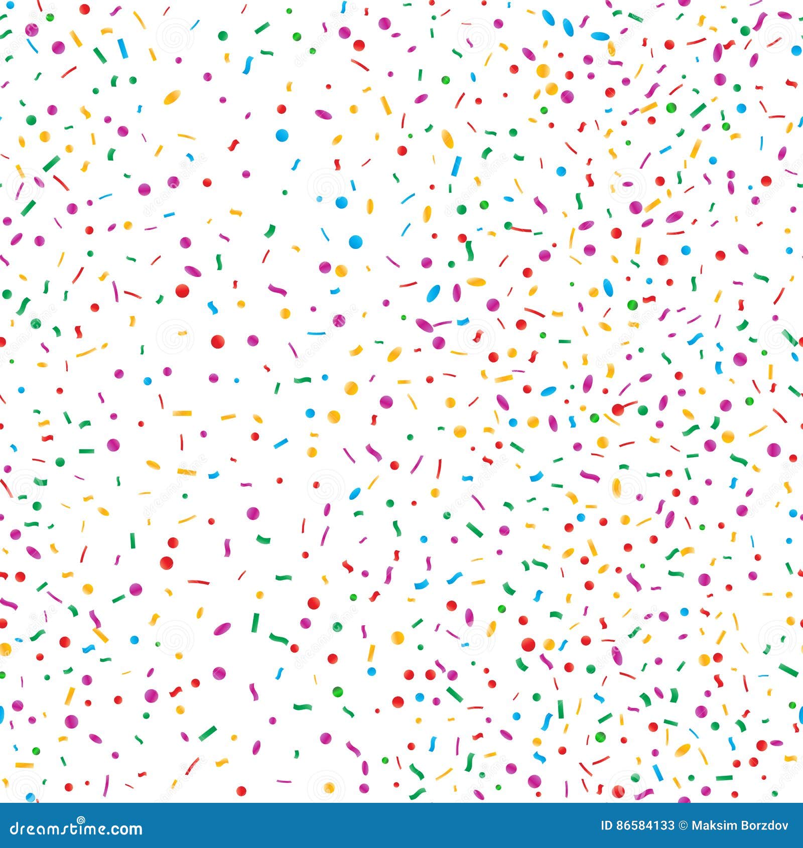 Colorful Confetti Falling on White Background Stock Vector