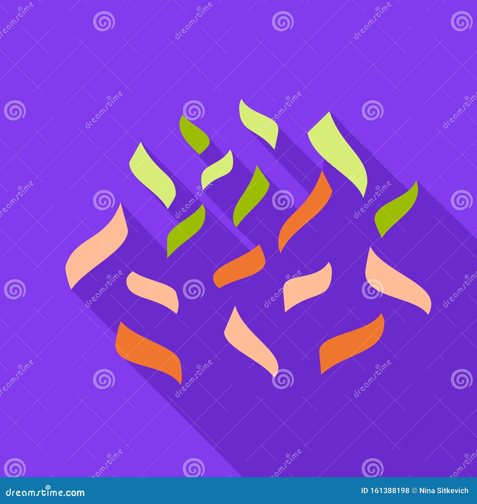 Colorful Confetti Icon, Flat Style Stock Vector Illustration of