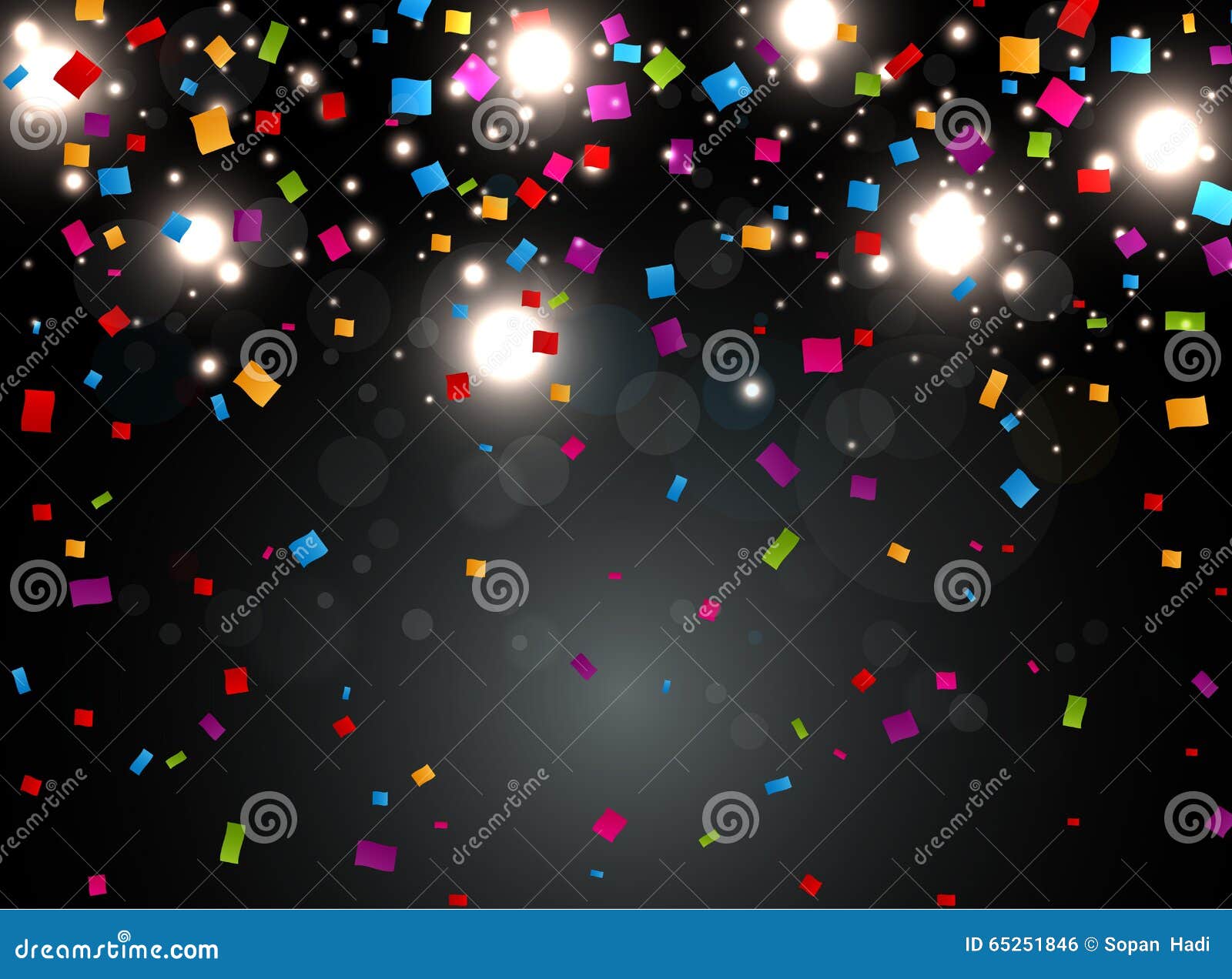 Colorful Confetti with Light on Night Background Stock Vector Illustration of event, confetti