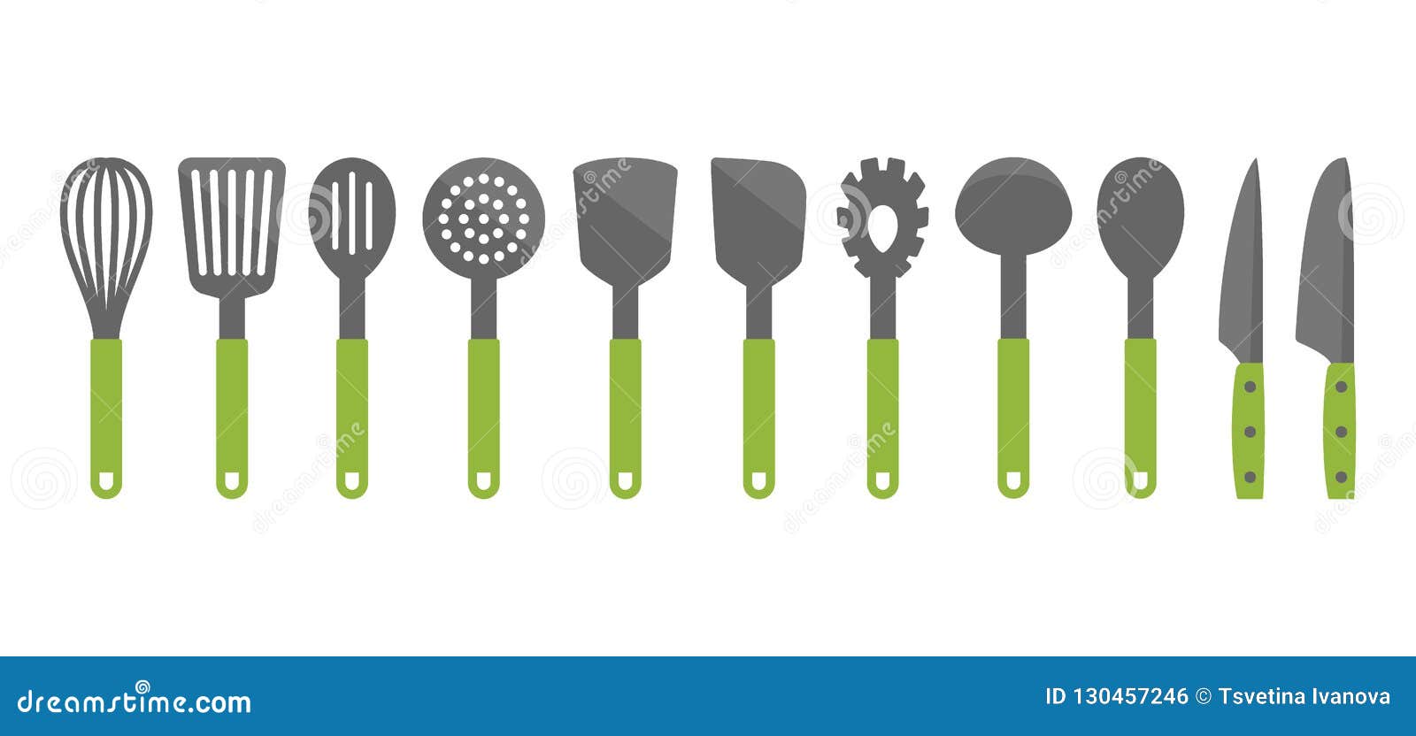 Premium Vector  Set of named kitchen tools in english. collection
