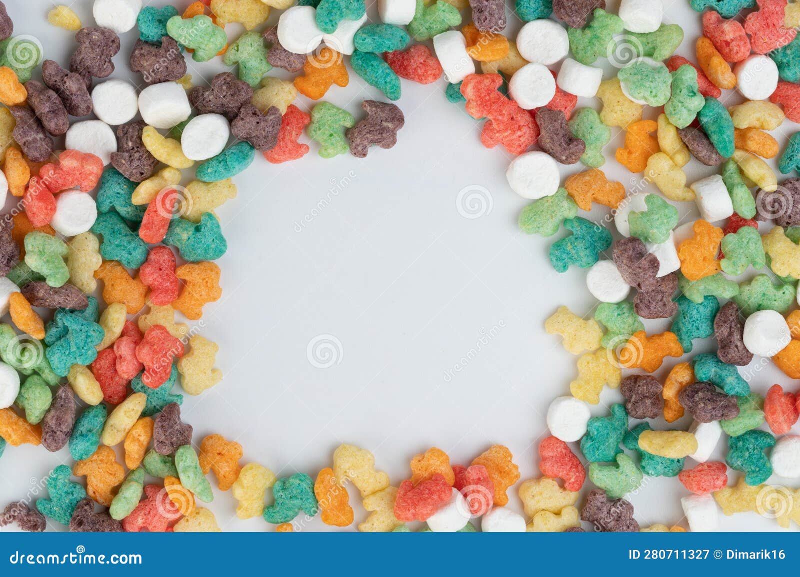 Colorful cornflakes frame stock image. Image of frame 280711327
