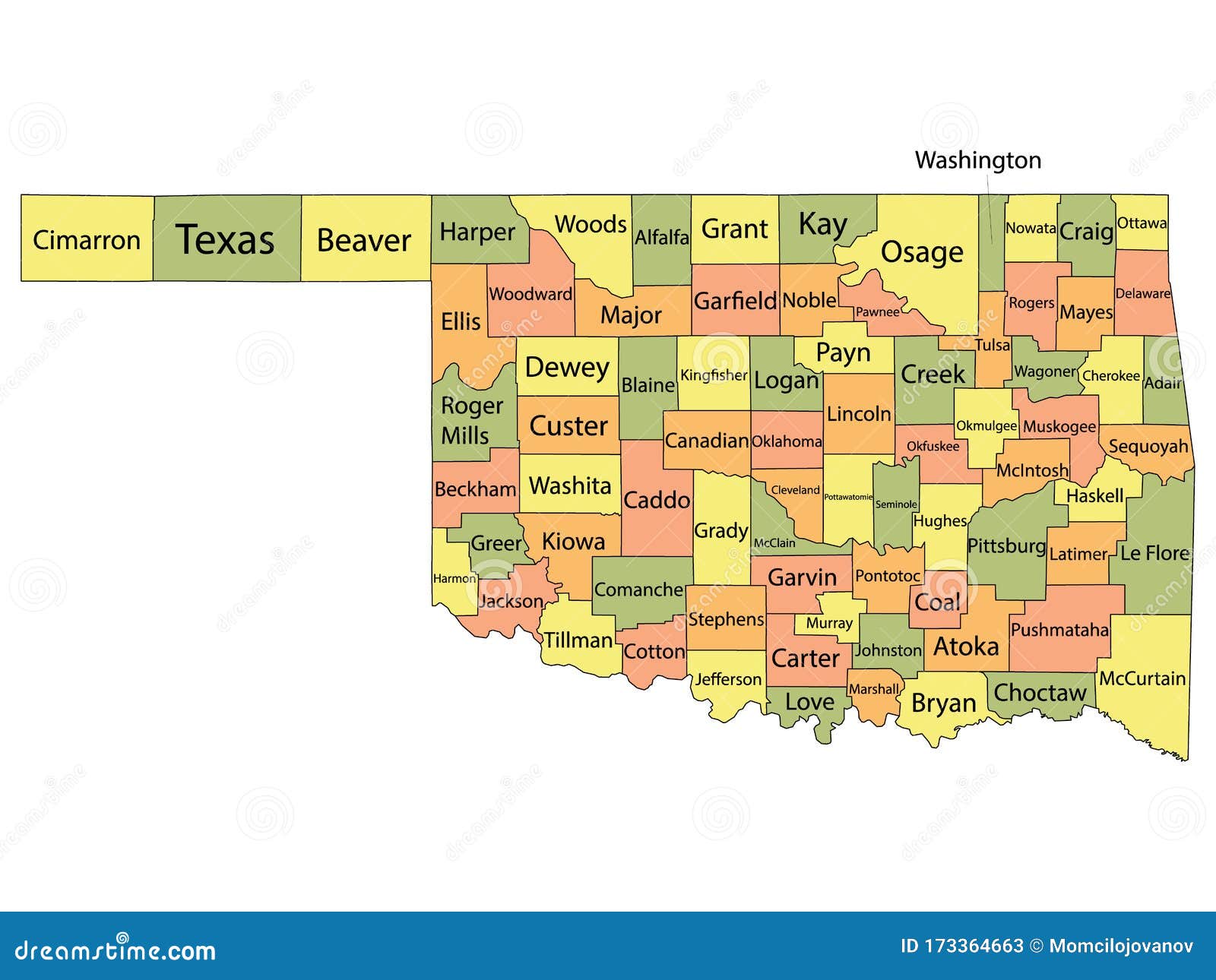 Oklahoma Counties Map With Names