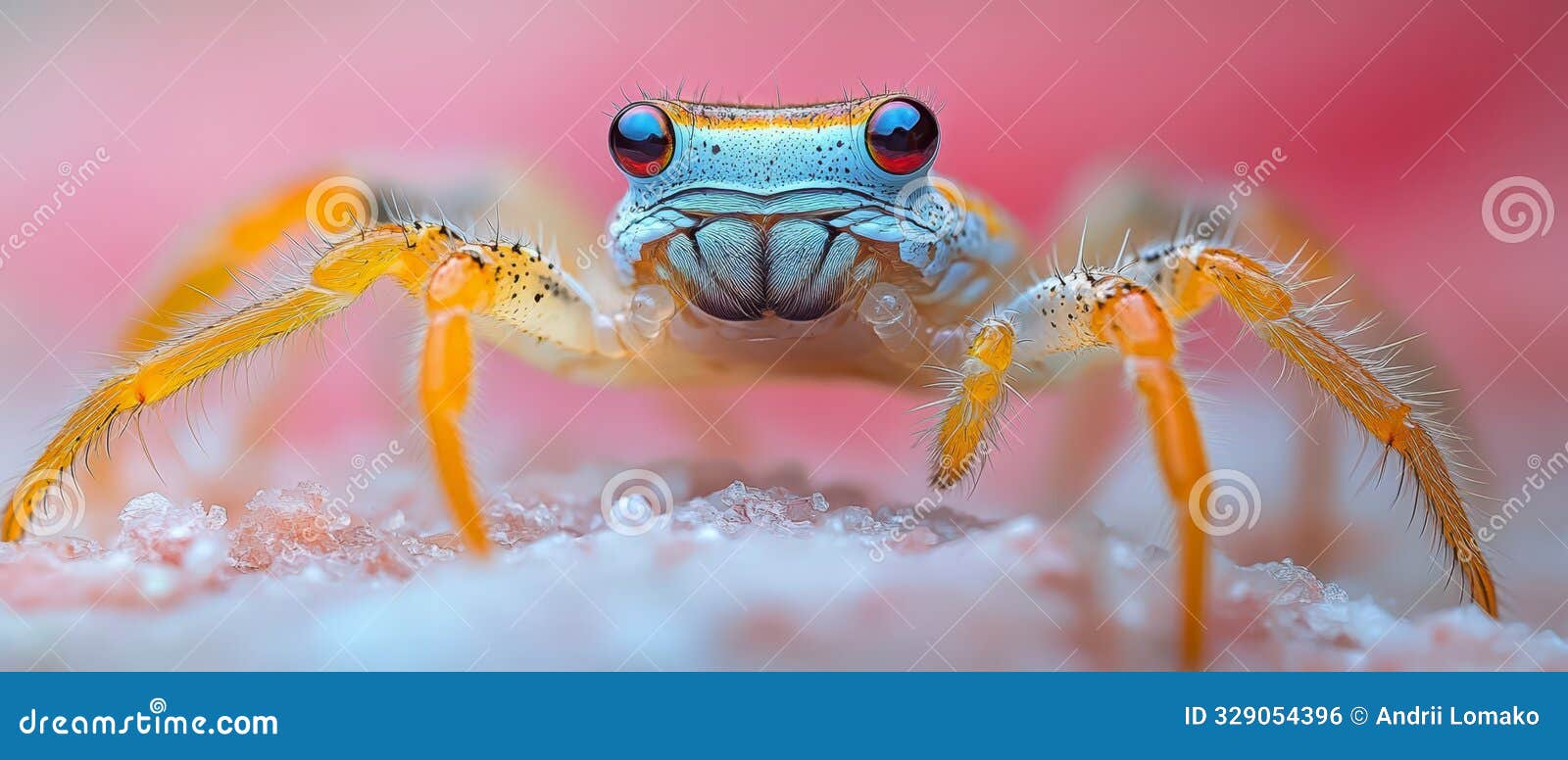 colorful crab crawling on sand at a tropical beach