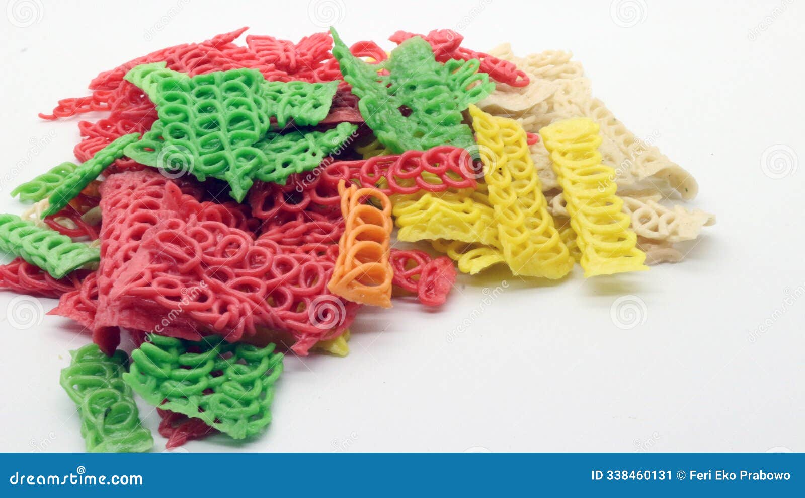 colorful crackers or krupuk unfried 