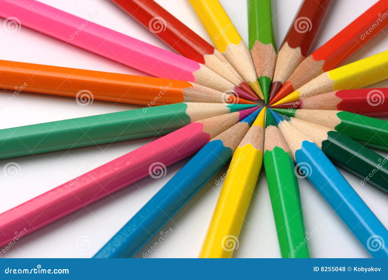 Colorful Crayons Arranged in Circle Stock Photo - Image of graphite ...