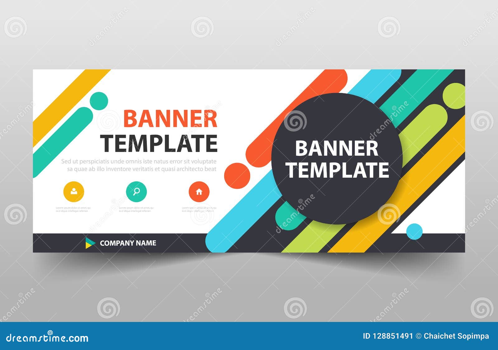 colorful creative business banner template, header cover for website  template. horizontal banner template