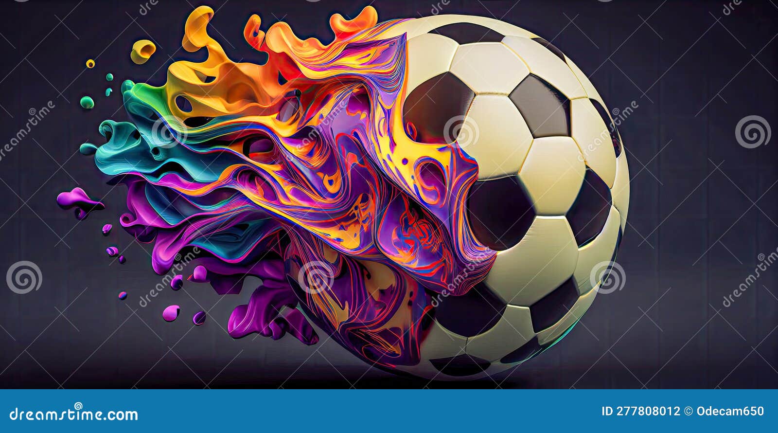 Colorful Creative Soccer Ball Color Explosion Stock Illustration