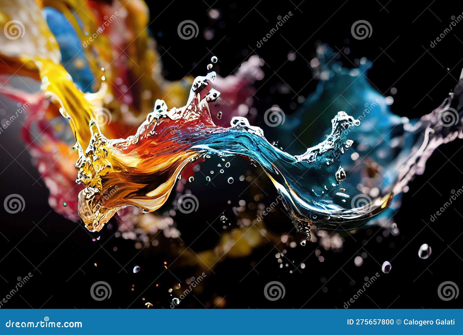 colorful creative splash in a rendered wave style, ai generated image
