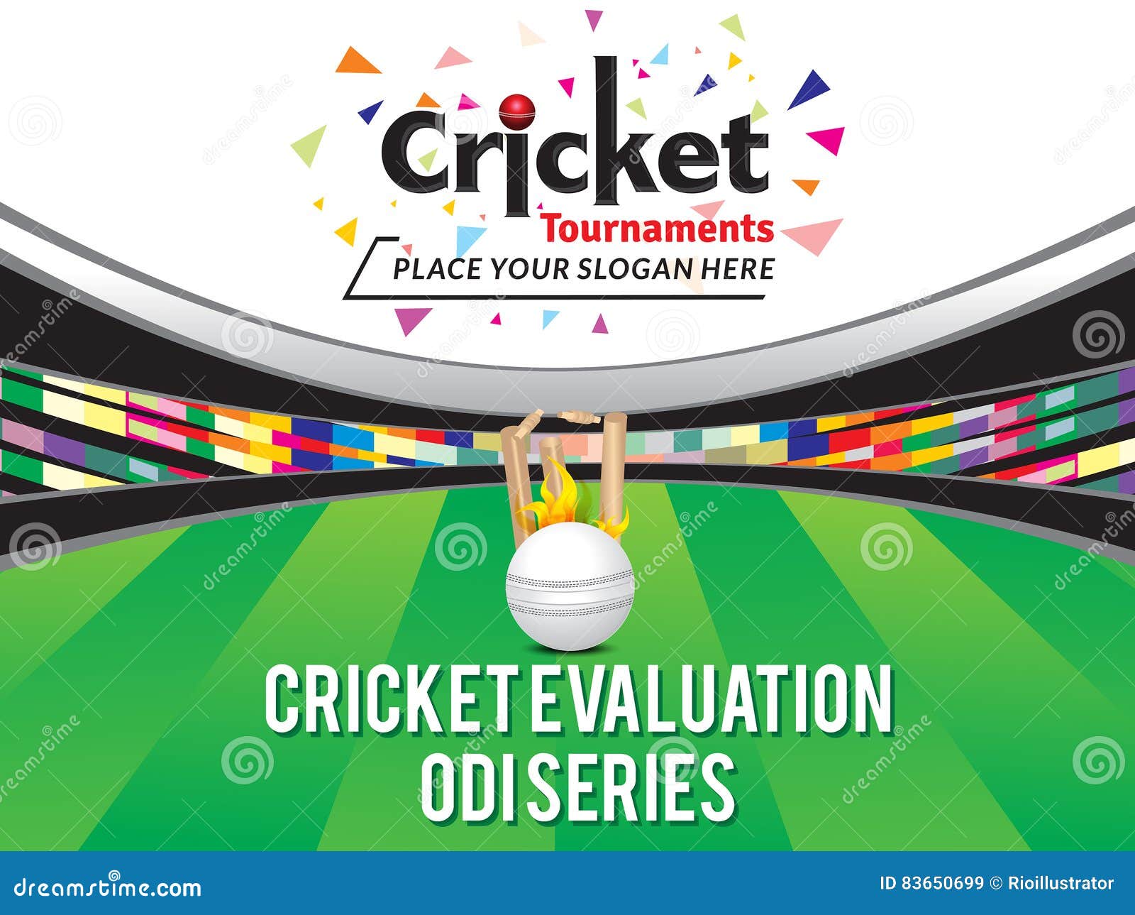 Colorful Cricket Tournament Banner Design Template Stock Vector Colorful Cricket Tournament Banner Design Template Stock Vector