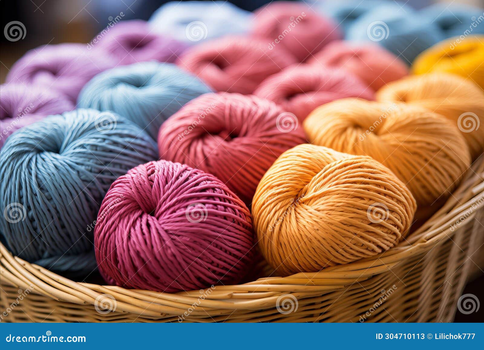 Colorful Crochet and Knitting Inspiring Illustration of Materials for