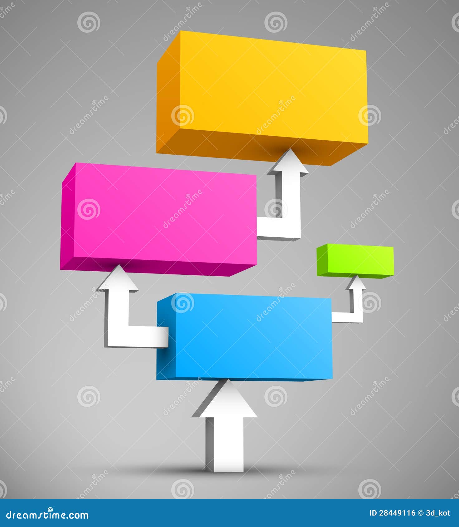 colorful cubes with arrows 3d