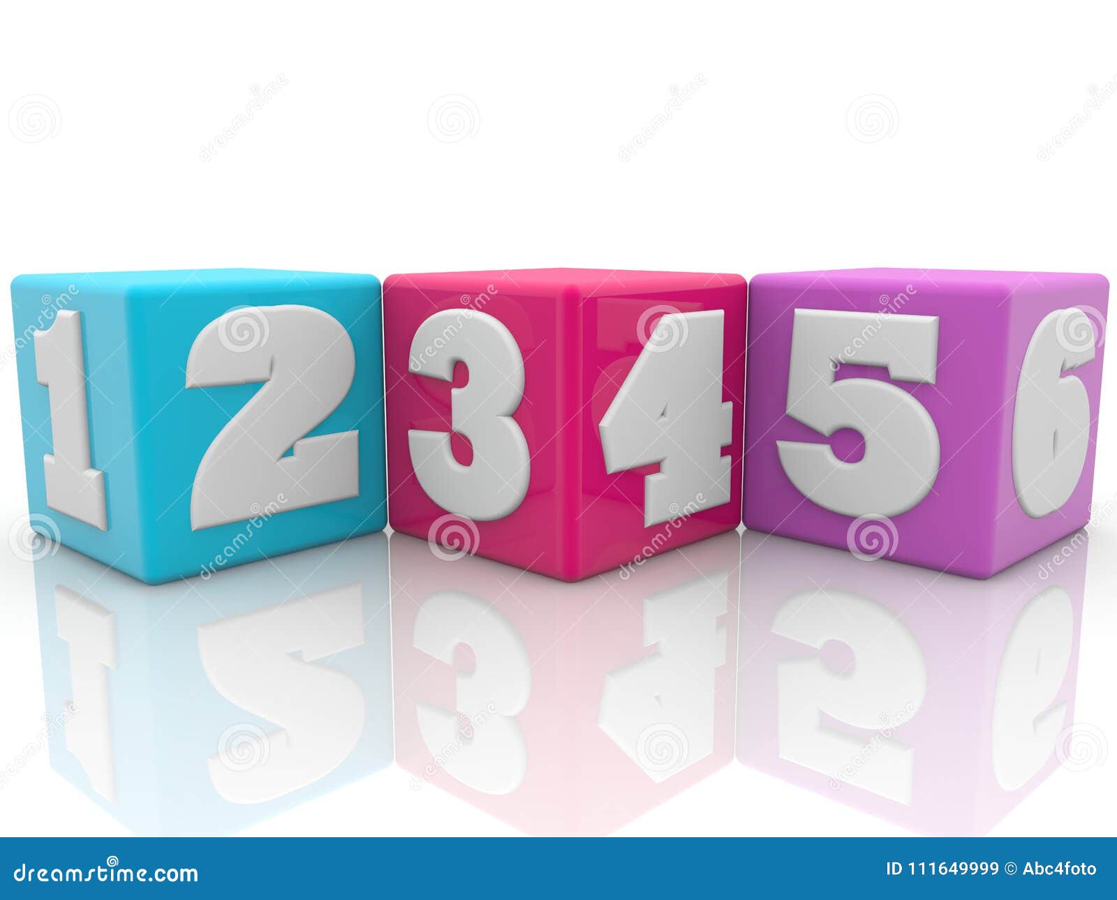 Colorful Cubes with Numbers Stock Illustration - Illustration of idea