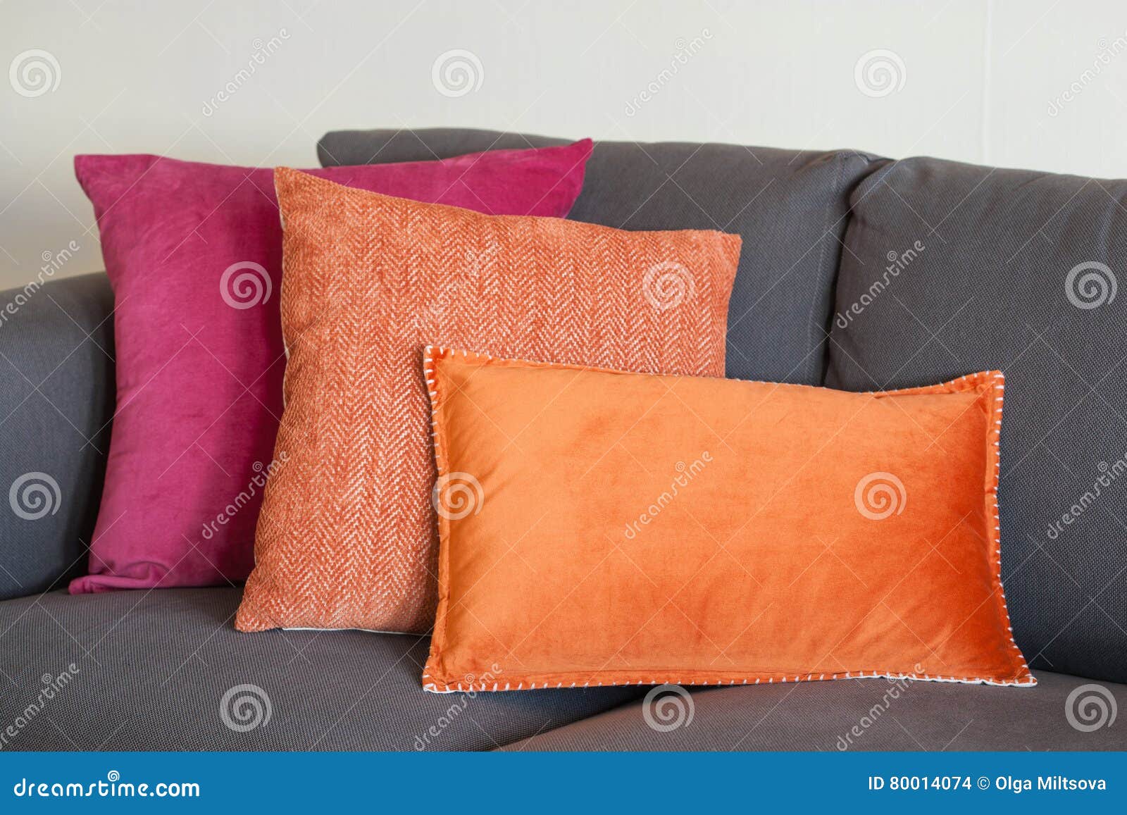 Colorful Cushion on Sofa Cozy Home Autumn Stock Photo Image of