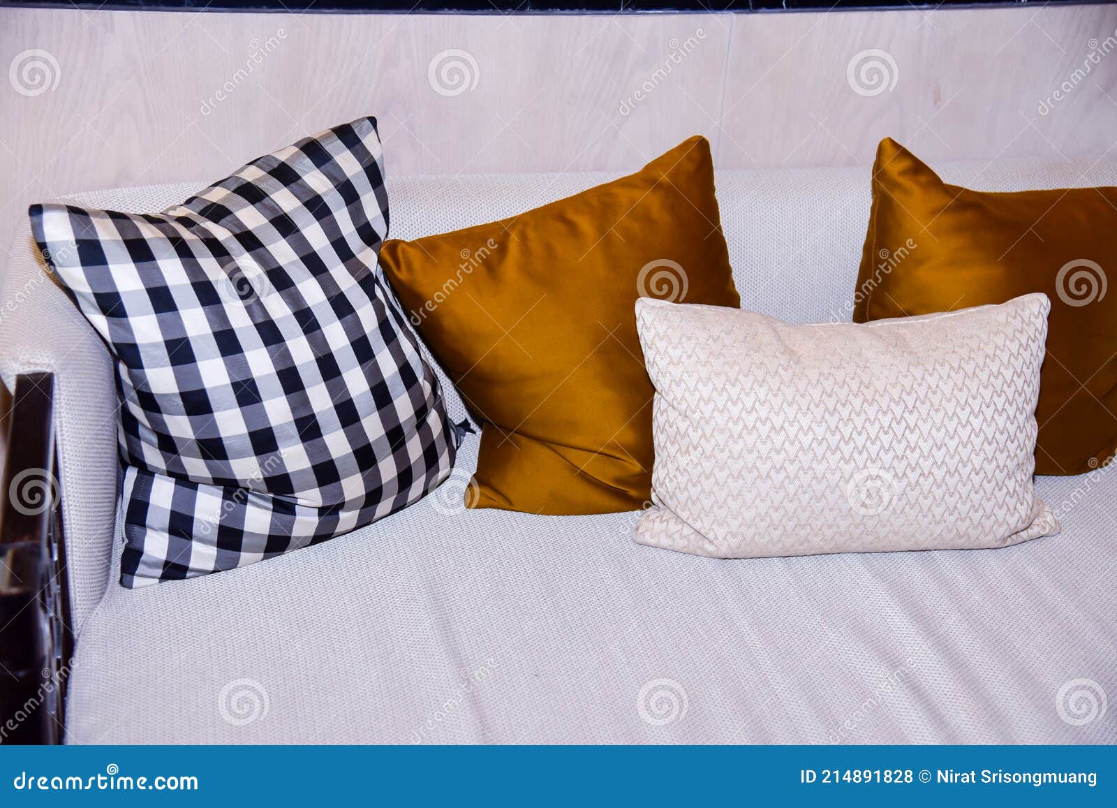 Colorful Cushions on a White Sofa Stock Photo Image of comfort