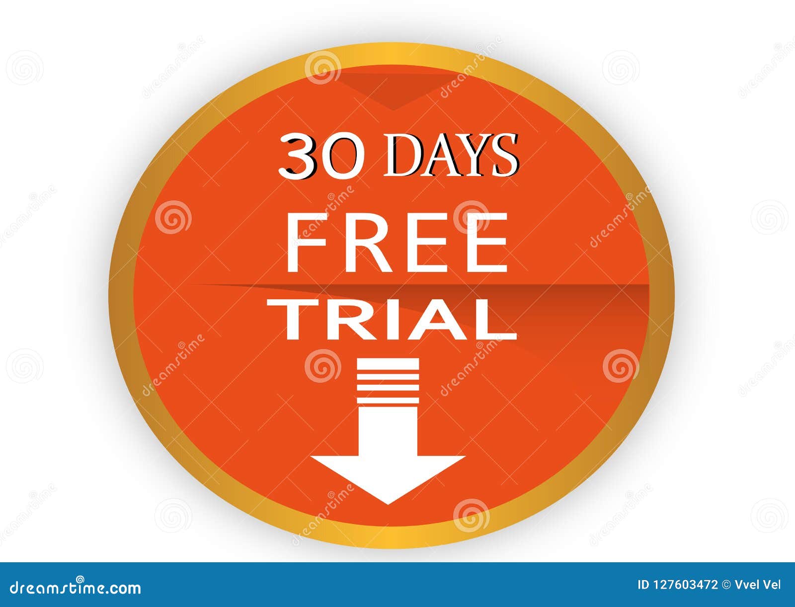 colorful 30 days free trial icon web button