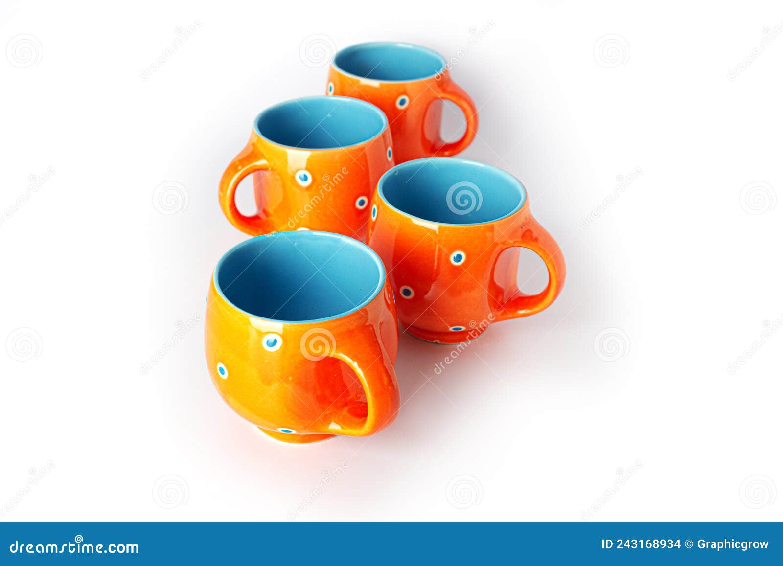 Colorful Designer Ceramic Tea Cup Stock Photo Image of four, saperate