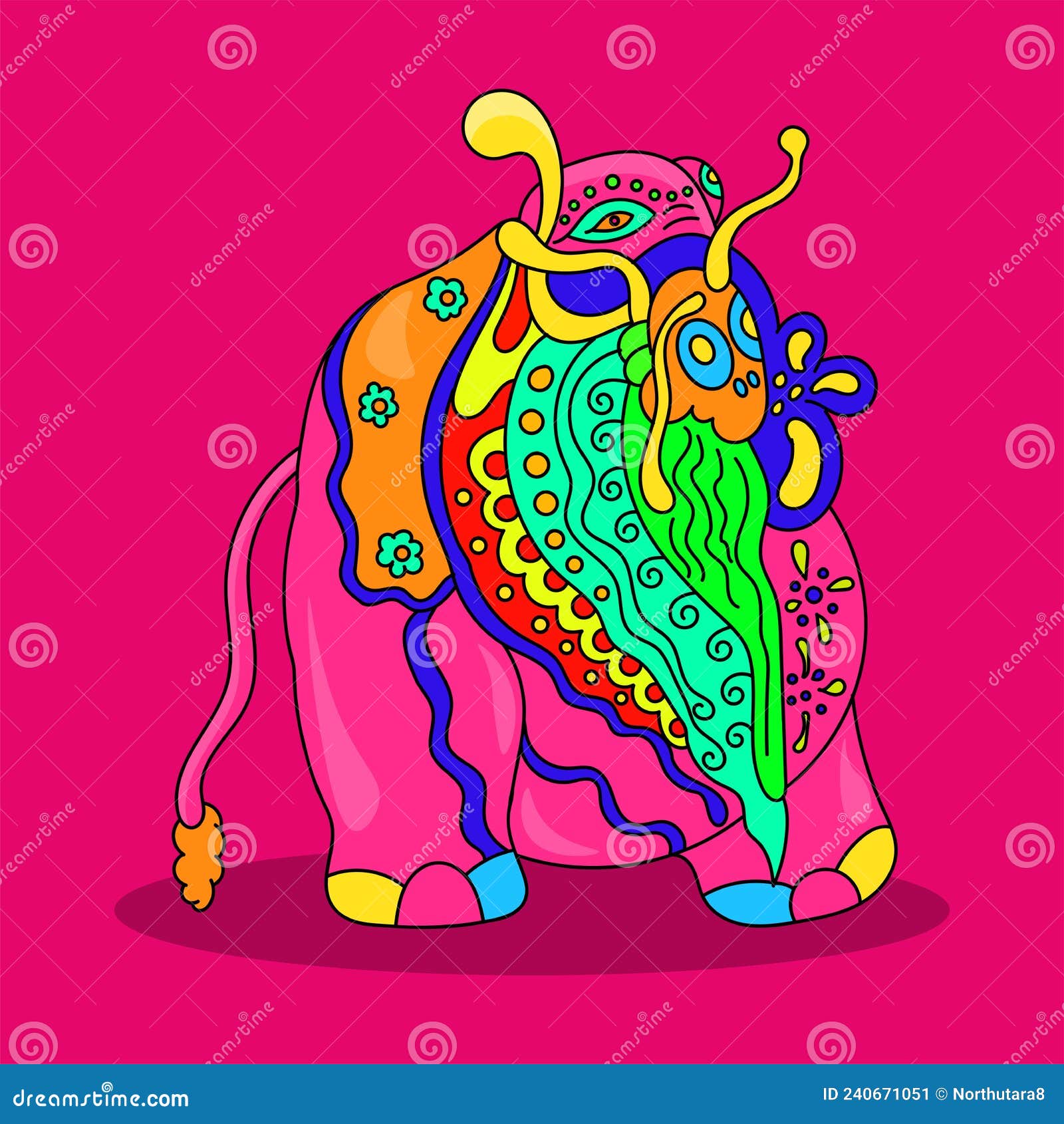 Elephant Monster - Generative AI Stock Image | CartoonDealer.com #274377697