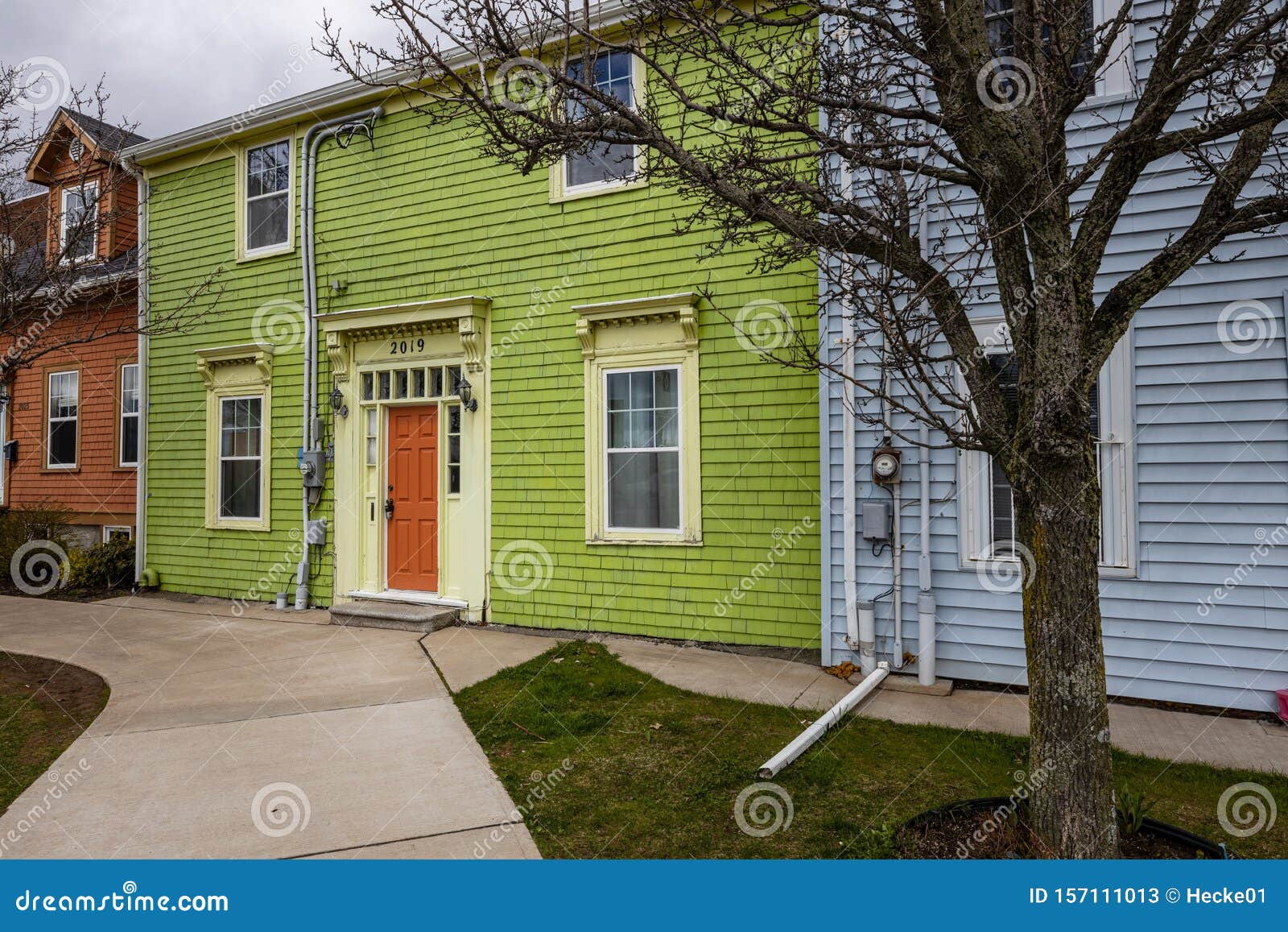 Colorful Doors and Houses of Halifax Stock Image Image of door