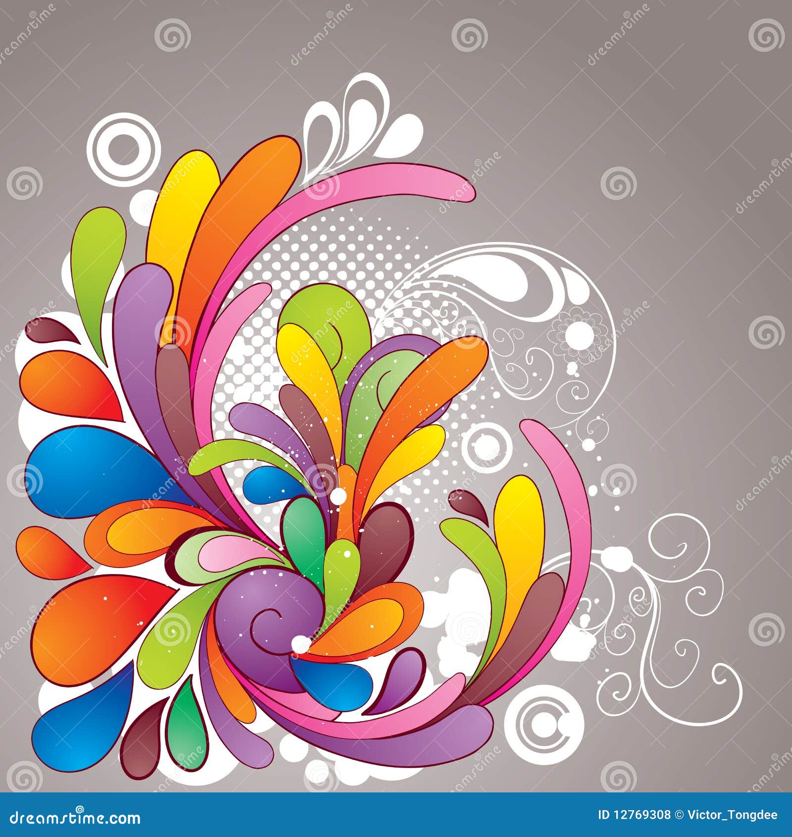 Colorful_drawing stock vector. Illustration of flowing - 12769308