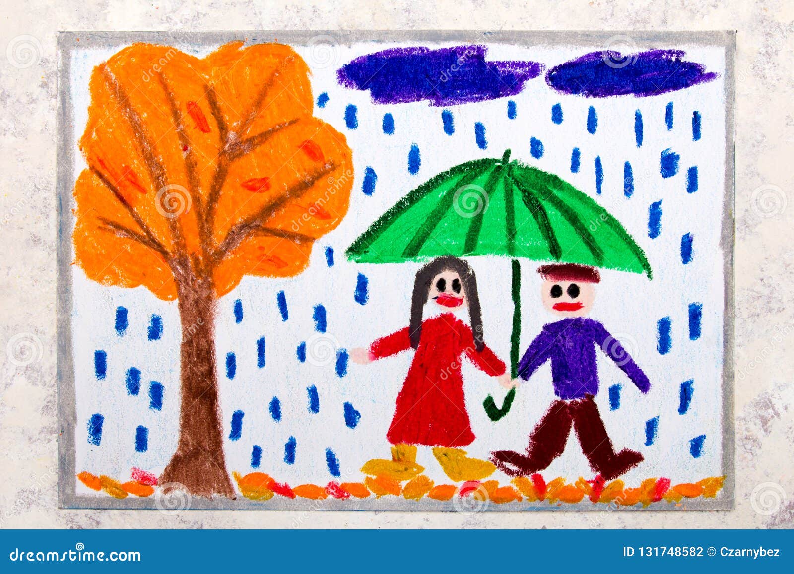 Rainy day scenery drawing — Steemit-saigonsouth.com.vn
