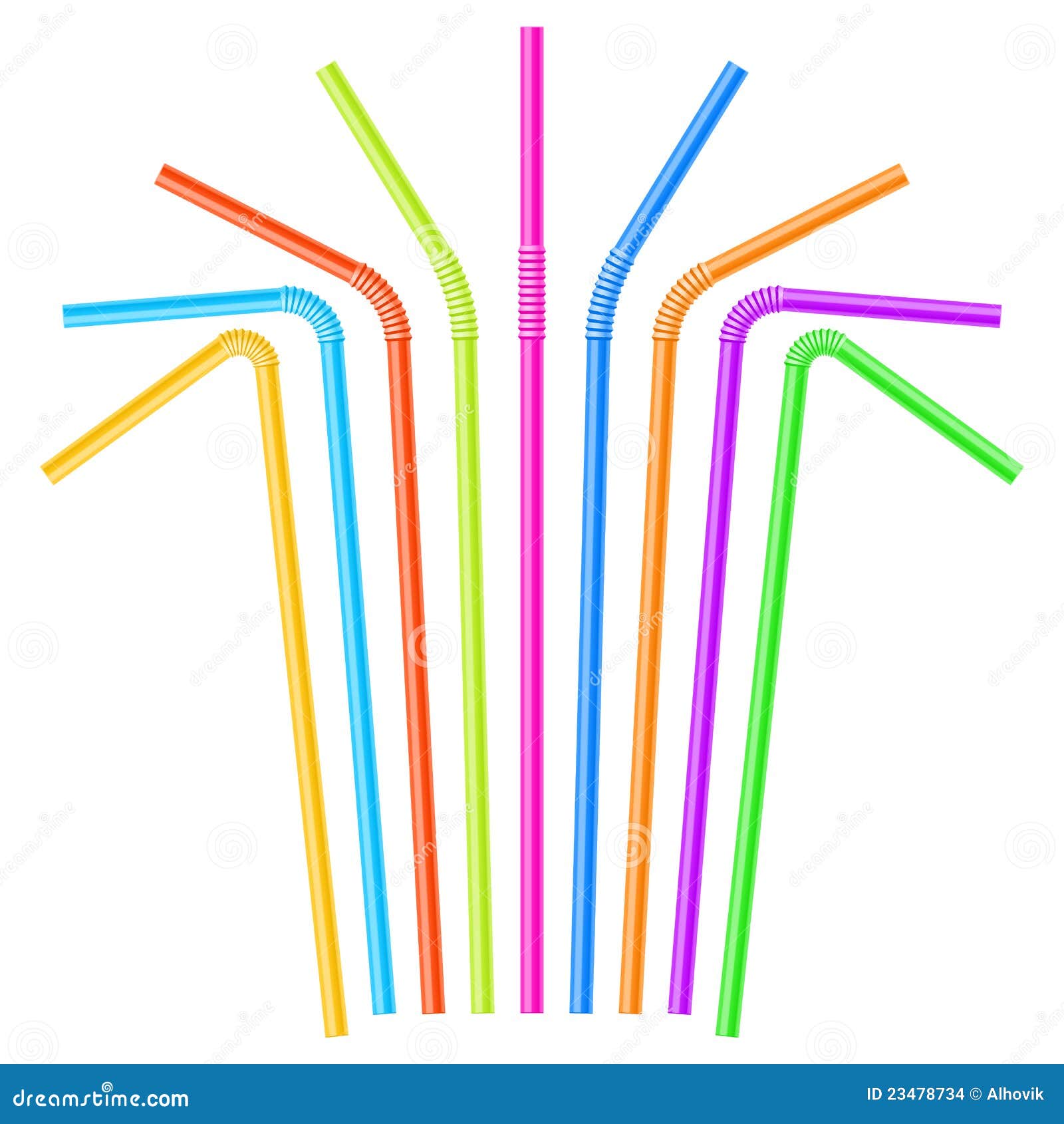 Colorful drinking straws stock vector. Illustration of beverage 23478734