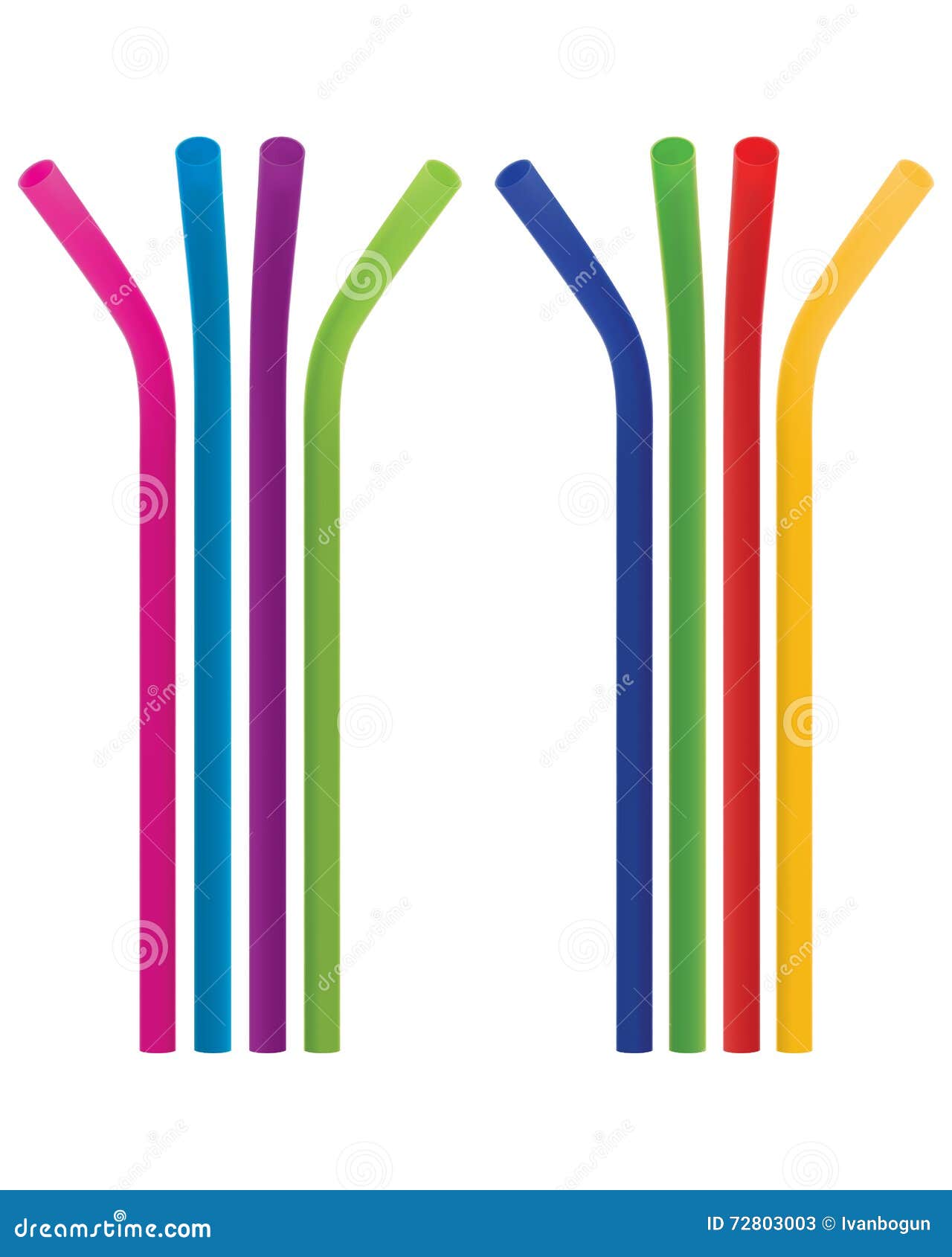 Colorful drinking straws. stock vector. Illustration of isolated 72803003