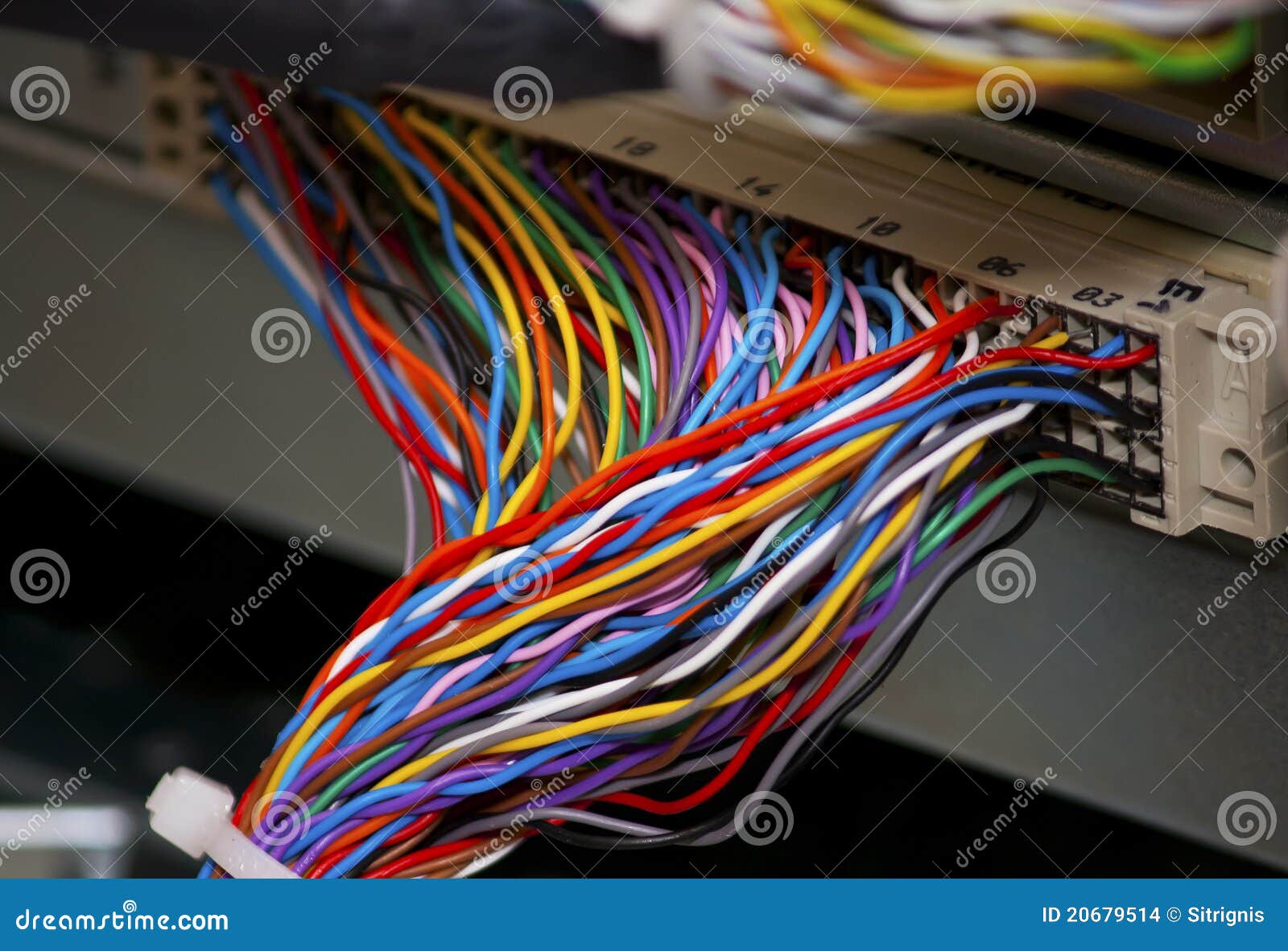 colorful dsl telephony wires