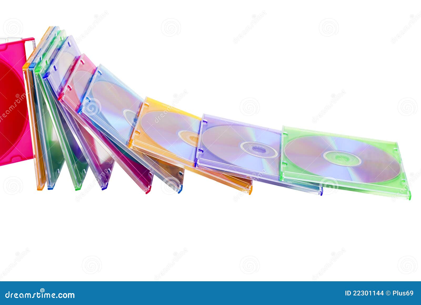 Colorful DVDs in Boxes Piled in a Heap Stock Photo - Image of media