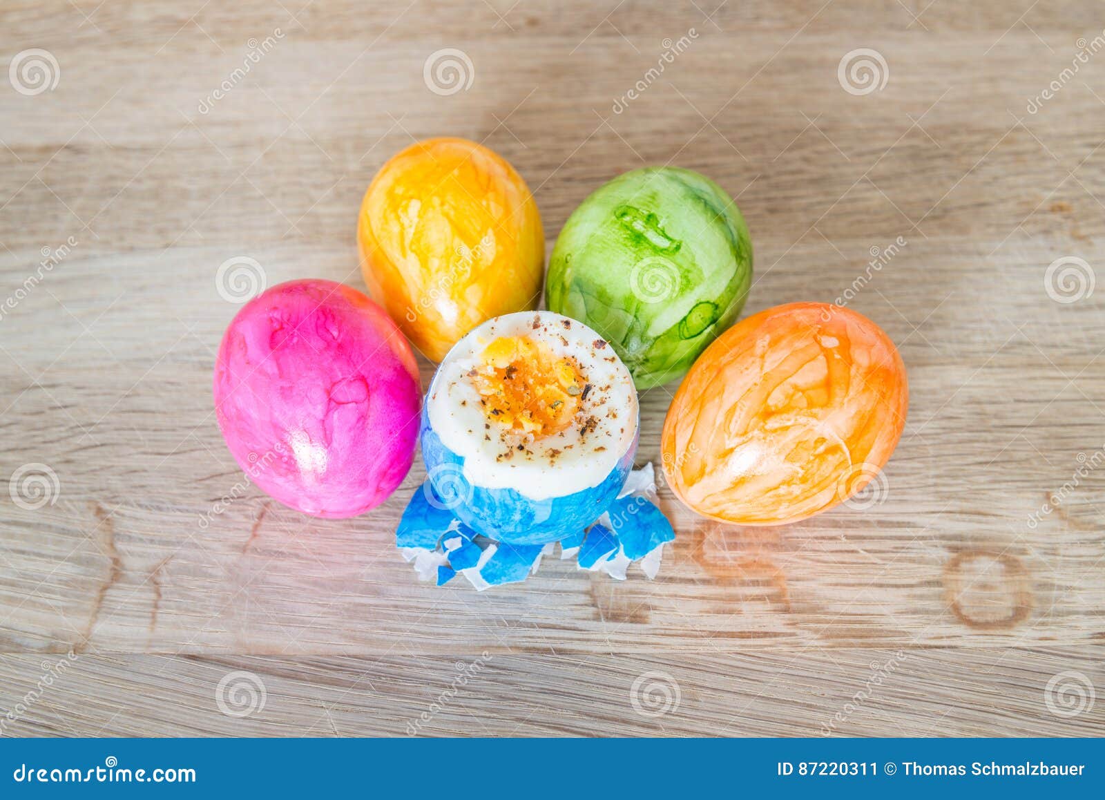 Colorful Easter Eggs with Salt and Pepper Stock Image Image of bunny