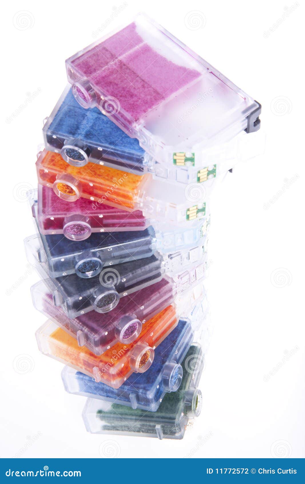 Colorful Empty Inkjet Printer Ink Cartridges Stock Photo Image of