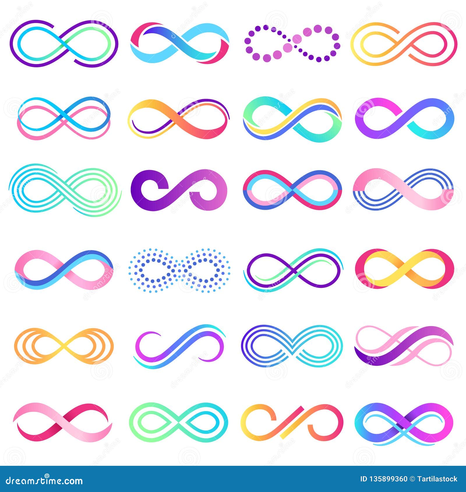 colorful endless sign. infinity , limitless mobius strip and infinite loop possibilities  concept