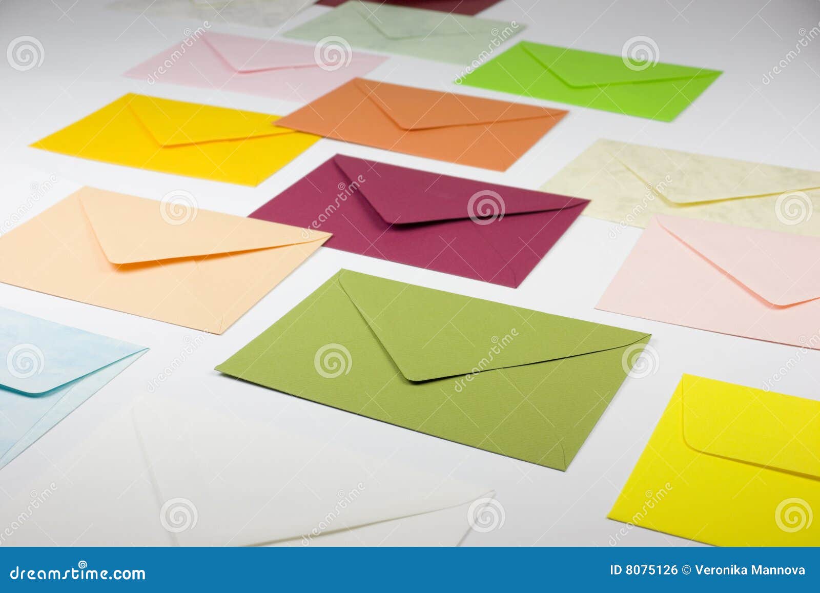 Colorful envelopes stock photo. Image of colored, information 8075126
