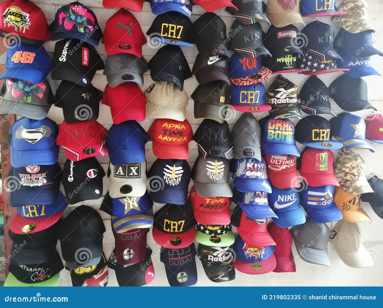 Colorful Eyecatching Men S Hats Display Editorial Image Image of