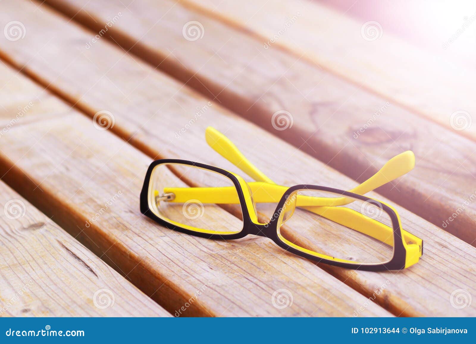 Colorful Eyeglasses on a Park Bench Stock Photo Image of eyeglass