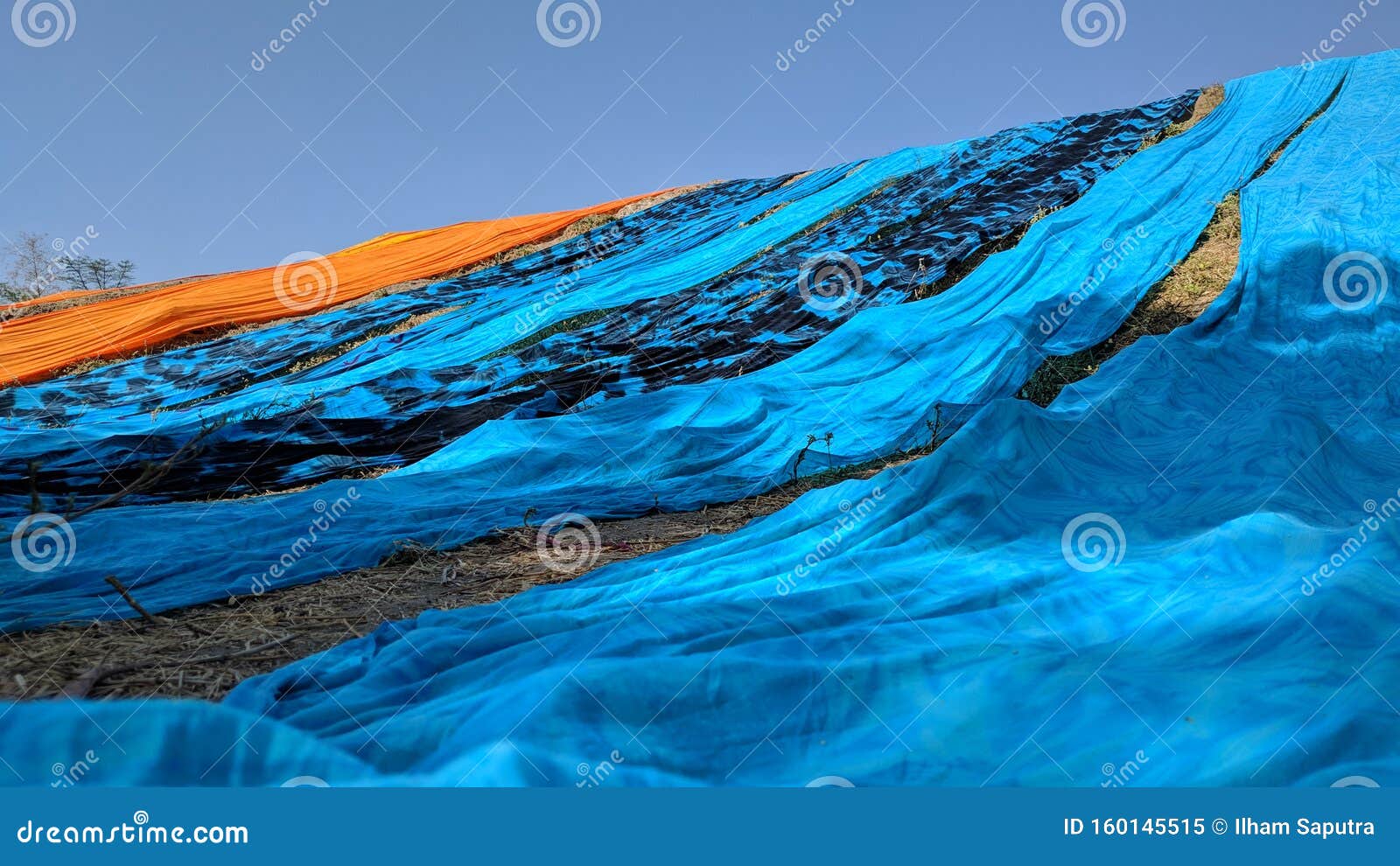 Colorful Fabric Drying after Traditional Dye Process Stock Image Image of natural, summer