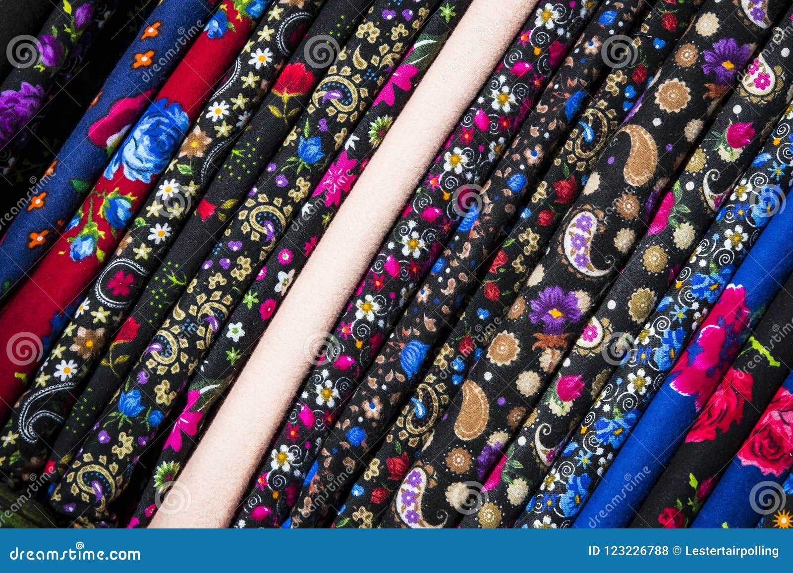 Colorful Fabric Scarves in Stack Stock Photo - Image of native, south ...