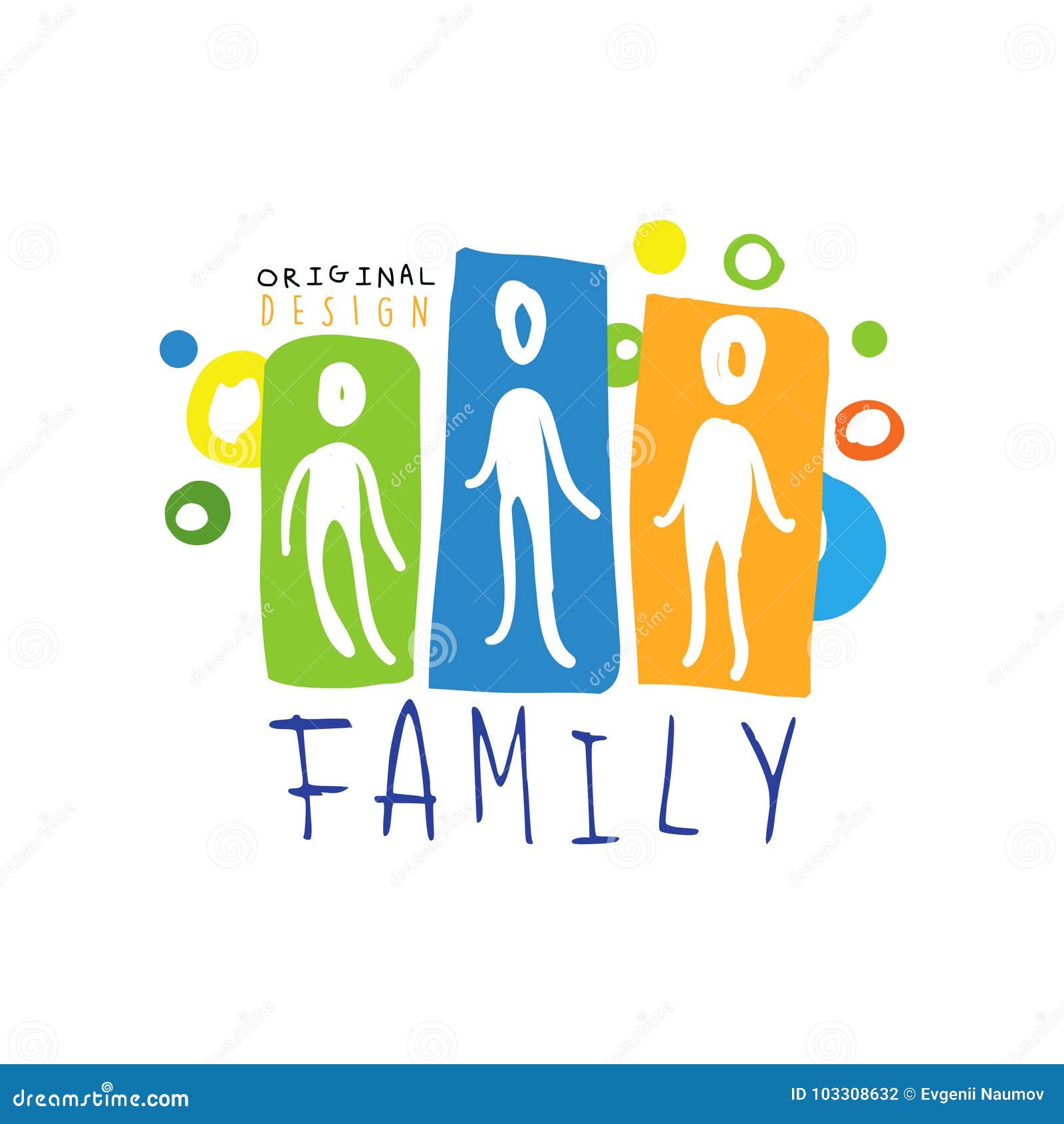 Colorful Family Logo Design with Abstract People Stock Vector ...