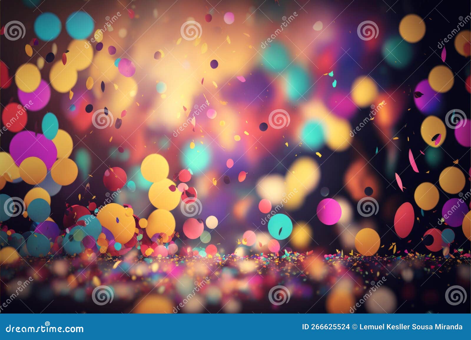 background image carnival, brazilian popular party, falling confetti with blur. generative ai