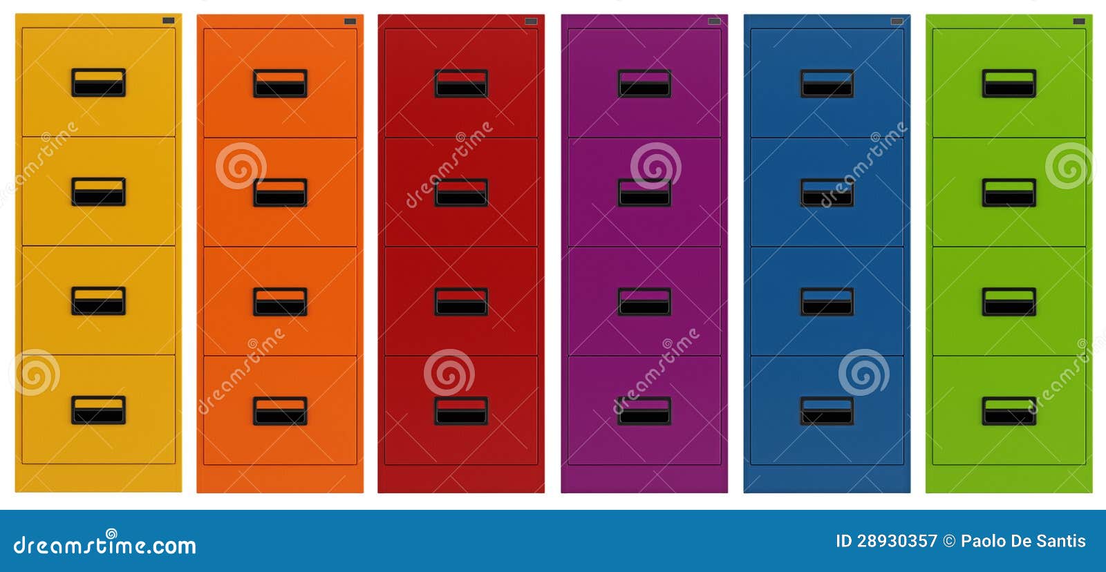 Colorful Filing Cabinet Stock Illustration Illustration Of