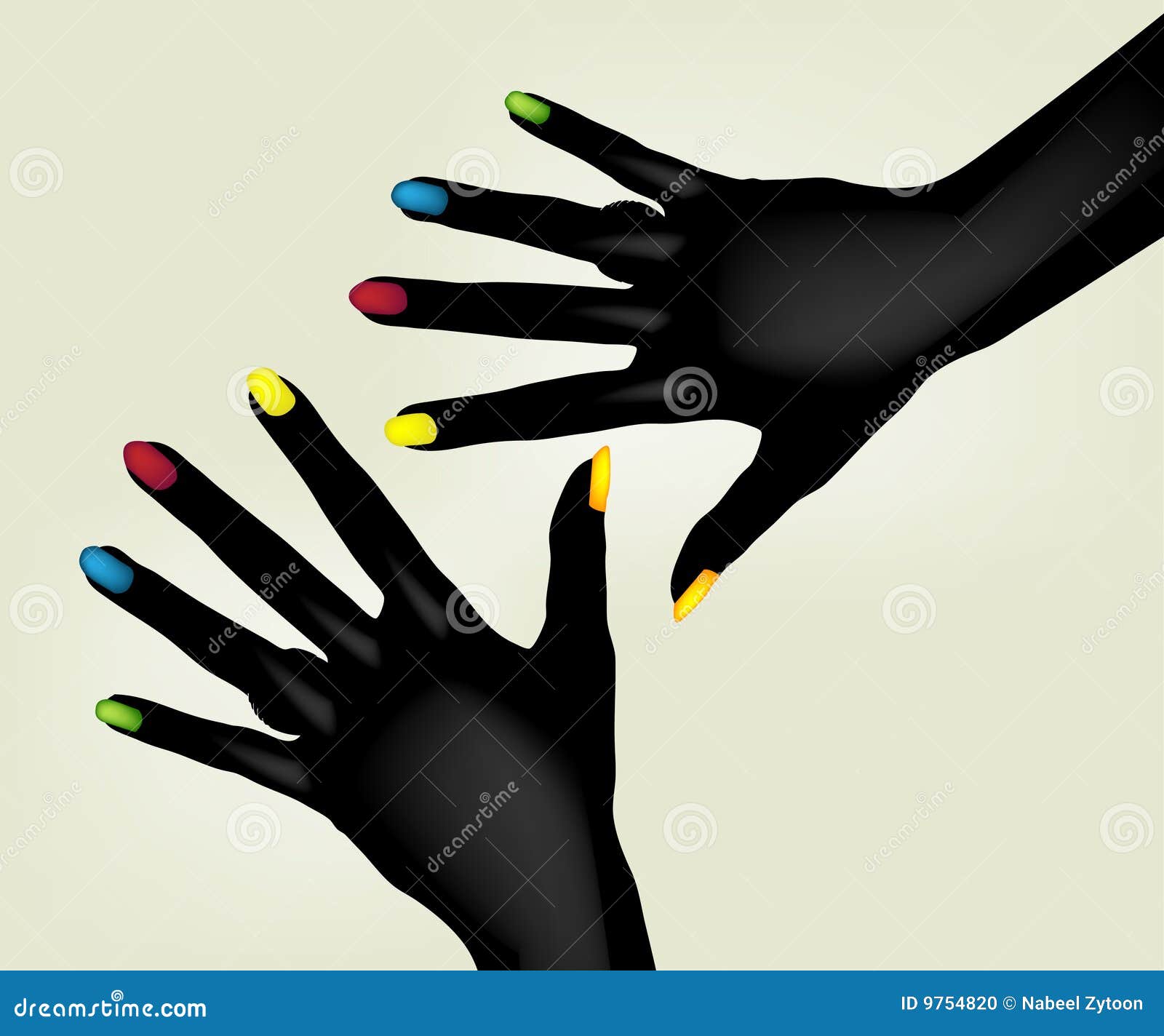 colorful fingernails