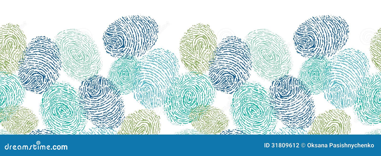 colorful fingerprints horizontal seamless pattern