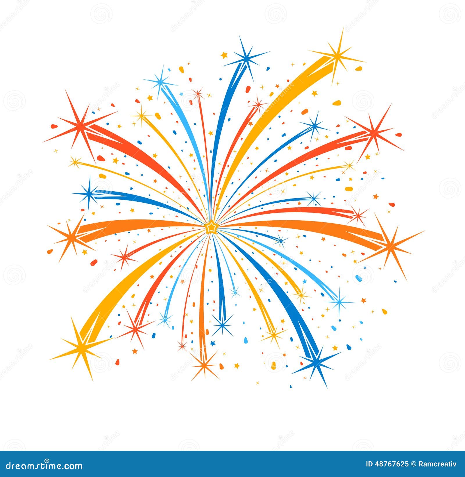 Colorful Firework On White Background Stock Vector  