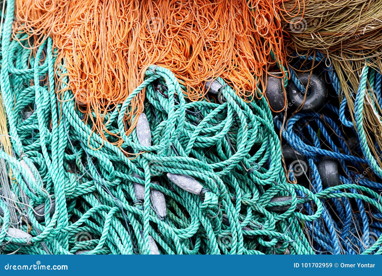 Colorful Fish Nets, A Fabric With An Open Mesh Resembling A Fishing Net Stock Image Image of